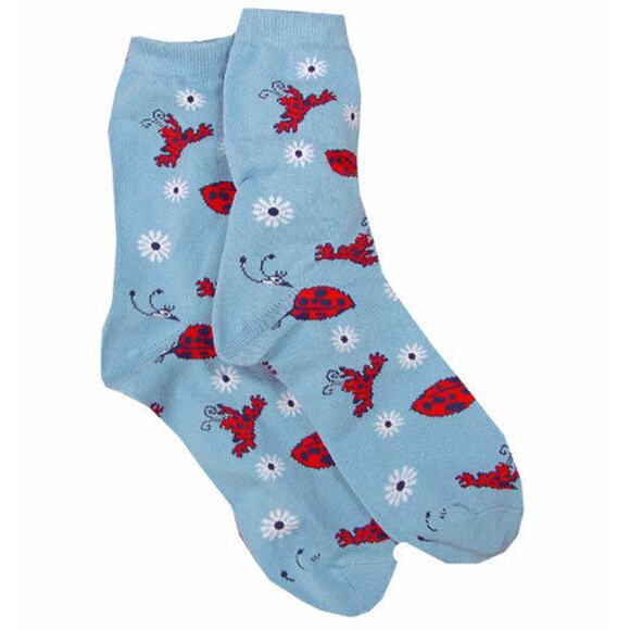 Ladybug Socks Peace Frogs For Shoe Sizes 6-12 and Sock Sizes 10-13 - NEW - Picture 1 of 4